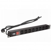 ССД PH12-8C131 ITK PDU 8 розеток C13 с LED выкл,1U, шнур 2м вилка нем.ст