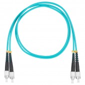 Шнур оптический коммутационный (патч-корд), FC-FC, дуплекс (duplex) OM3, нг(А)-HF, бирюзовый, 1,0 м