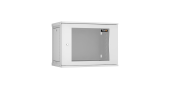 Настенный разборный шкаф NIKOMAX 19", 9U, стеклянная дверь, Ш600хВ436хГ350мм, 1 пара монтажных направляющих, серый