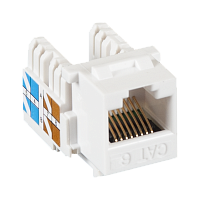 Модуль-вставка NETLAN типа Keystone, Кат.6 (Класс E), 250МГц, RJ45/8P8C, 110/KRONE, T568A/B, неэкранированный, белый, уп-ка 10шт.
