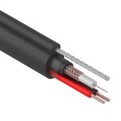 Кабель KBК-П-2 +2x0,75мм², +ТРОС, (Cu/Cu), черный, ø8,0 мм (бухта 305м) (многожильный РК 75-2-11)  REXANT