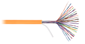 Кабель NIKOLAN U/UTP 25 пар, Кат.3 (Класс C), 16МГц, одножильный, BC (чистая медь), 26AWG (0,405мм), внутренний/внешний, LSZH -40С  нг(А)-HFLTx,  оран