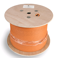 Кабель витая пара, категория 6a (10GBE) S/FTP, 4 пары (23 AWG), одножильный (solid), каждая пара в экране, общий экране, общий экран - сетка, LSZH 305