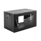 Шкаф телекоммуникационный настенный сварной 9U (600 × 360) съёмные стенки, дверь стекло, чёрный
