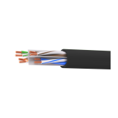 Кабель витая пара кат. 6 неэкранированный U/UTP, 4 пары, нг(А)-HF, для внешней/внутренней прокладки, чёрный, катушка 305 м