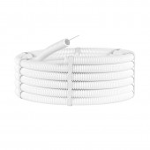 Труба гибкая гофрированная не содержит галогенов; диаметр 50 мм; ПВ-0; 15м; цвет белый; с протяжкой