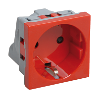 РКС-20-32-П-К Розетка с з/к 2к (на 2 модуля) ПРАЙМЕР красная IEK