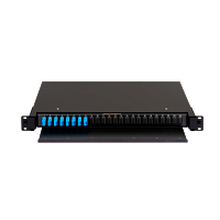 Оптический кросс NIKOMAX 19" Premium Line, 1U, укомплектованный на 8  портов SC/UPC (8 одинарных SC/UPC адаптеров) SM 9/125 OS2, выдвижной, со съёмной