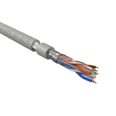 Кабель витая пара F/UTP, категория 6, 4 пары (23 AWG), одножильный (solid), экран - фольга, нг(А)-LSLTx, внутренний, серый