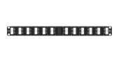 Коммутационная панель NIKOMAX 19", 1U, 24 угловых порта, Кат.6 (Класс E), 250МГц, RJ45/8P8C, 110/KRONE, T568A/B, неэкранированная, с органайзером, чер