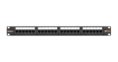 Коммутационная панель NIKOMAX 19", 1U, 24 порта, Кат.5e (Класс D), 100МГц, RJ45/8P8C, 110/KRONE, T568A/B, неэкранированная, с органайзером, черная - г