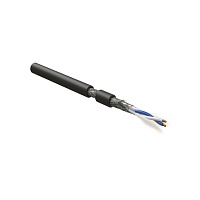 Кабель интерфейса RS-485, экранированный SF/UTP, 1 пара 24 AWG, 1х2х0,61 мм, многопроволочные жилы (patch) 7х0.20 мм, PVC, -40°C - +80°C, черный  (500
