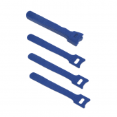 Хомут для кабеля, липучка с мягкой застежкой, 125x14 мм, синий (10 шт.)