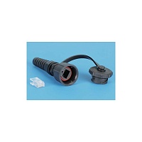Промышленный разъем RJ-45 (8P8C) под витую пару, IP67, категория 5e, с защитной крышкой