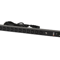 Блок  контролируемых электрических розеток TLK, Серия MN (Monitored), вертикальный, 12 розеток C13, макс. нагрузка 16 А, шнур питания 3 м., вилка С20,