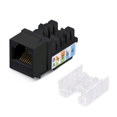Вставка Keystone Jack RJ-45, категория 6, заделка тип 110, черная, со стяжкой
