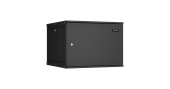 Настенный разборный шкаф NIKOMAX 19", 9U, цельнометаллическая дверь, Ш600хВ436хГ600мм, 2 пары монтажных направляющих, черный
