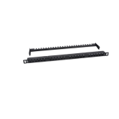 Патч-панель высокой плотности 19" (0,5U), 24 порта RJ-45, категория 6a, Dual IDC,180 градусов, с задним кабельным 