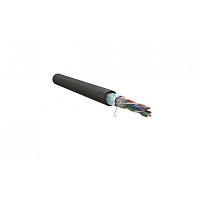 Кабель витая пара экранированная F/UTP, категория 5e, 4 пары (24 AWG), одножильный, внешний, PE, черный, 305 м
