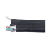ITK Витая пара F/UTP кат.5E 4х2х24AWG solid LDPE с металлическим тросом 1,2мм черный (305м)