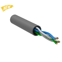Витая пара U/UTP 5E 24AWG 2PR PVC 1м серый 100м РФ GENERICA