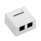 Розетка инф. настенная RJ45 кат. 5Е UTP 2 порта GENERICA