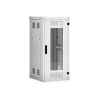 Напольный шкаф NETLAN 19", 24U, стеклянная дверь, цельнометаллические стенки, Ш600хВ1196хГ800мм, в разобранном виде, серый