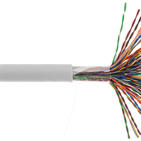 Кабель NETLAN U/UTP 50 пар, Кат.5 (Класс D), 100МГц, одножильный, BC (чистая медь), внутренний, PVC нг(B), серый, 305м