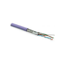 Кабель витая пара, экранированная S/FTP, категория 7 (600 MHz), 4 пары (26 AWG), многожильный (patch), LSZH, нг(С)-HF, фиолетовый (500 м)