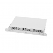 Оптический бокс (кросс) 19" с полкой (площадкой), 1U, до 24 портов