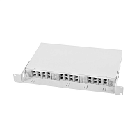 Оптический бокс (кросс) 19" с полкой (площадкой), 1U, до 24 портов