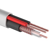 Кабeль KBK-П-1,5 +2x0,75мм², (Cu/Cu), черный, ø6,5 мм (бухта 200м) (одножильный РК 75-1,5)  REXANT