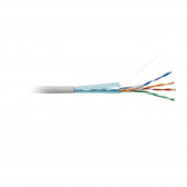 Кабель витая пара, экран F/UTP, кат 5e, 4 пары (24 AWG), однож(solid), экран - фольга, PVC, –20°C – +75°C, серый - гарантия: 15 лет комп, 25 лет сист