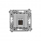 HDMI розетка одинарная в стену, тип А-А, "Avanti", "Закаленная сталь"