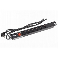 ССД PH12-6D1-P ITK PDU 6 роз. нем.ст. с выкл 1U каб. 2м вилка нем.ст ПВХ чер