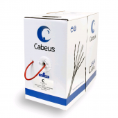 Кабель витая пара UTP (U/UTP), категория 5e, 4 пары (24 AWG), одножильный, красный (305 м), системная гарантия 25 лет.