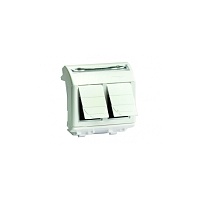 Компьютерная розетка RJ-45, кат.5Е (2 разъема АМР), белая, 2 мод.