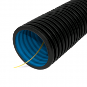 Труба гофрированная двустенная ПЭ гибкая тип 450 (SN12) стойкая к ультрафиолету не распространяющая горение б/з черная д110 (50м/уп) Промрукав