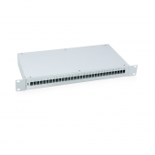 Кросс бокс оптический 19" на 32 SC (LC duplex) со сплайс пластиной и КДЗС (без пигтейлов и проходных адаптеров)