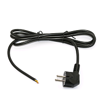 Кабель с вилкой Schuko (open end), длиной 3м (3x1.0 кв.мм), цвет черный