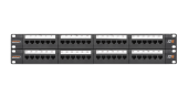 Коммутационная панель NIKOMAX 19", 2U, 48 портов, Кат.6 (Класс E), 250МГц, RJ45/8P8C, 110/KRONE, T568A/B, неэкранированная, с органайзерами, черная - 