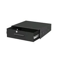 Ящик выдвижной с ключом 2U 300мм RAL9005