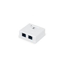 Розетка компьютерная RJ-45(8P8C), категория 5e, экранированная, двойная, внешняя, Dual IDC