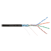 Кабель NIKOMAX F/UTP 4 пары, Кат.5e (Класс D), тест по ISO/IEC, 100МГц, одножильный, BC (чистая медь), 24AWG (0,51мм), полиэтилен, внешний, черный, 30