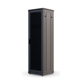 Шкаф телекоммуникационный напольный 19", 42U(600x1000), ШТ-НП-М-42U-600-1000-П-Ч, передняя дверь перфорация, черный ССД