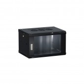 Шкаф настенный 19" TERACOM PRO 6U 600х450 мм дверь стеклянная с замком-ручкой чёрный