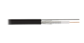 Кабель NETLAN коаксиальный, RG-11 (75 Ом), одножильный, CCS (омедненная сталь), внешний, PE до -40C, с одножильным тросом, черный, 305м