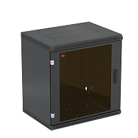 Шкаф телекоммуникационный настенный разборный черный 19”,9U(600x550), ШТ-НСр-9U-600-550-С-Ч дверь стекло ССД