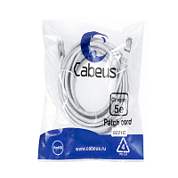 Патч-корд F/UTP, категория 5е, 2xRJ45/8p8c, экранированный, серый, PVC, 1м