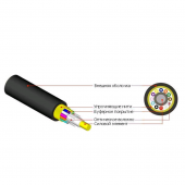 Кабель волоконно-оптический 50/125 (OM4) многомодовый, 4 волокна, полуплотное буферное покрытие (semi-tight buffer), внутренний/внешний